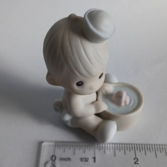 Precious Moments "I would be sunk without you" Sailor Baby with Boat 102970 1987 - Picture 11 of 14